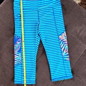 Avia Cobalt and Aqua Striped Leggings